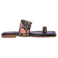 Elegant Printed Rexine Solid Sandals For Women-thumb1