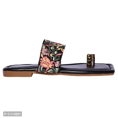 Elegant Printed Rexine Solid Sandals For Women-thumb2