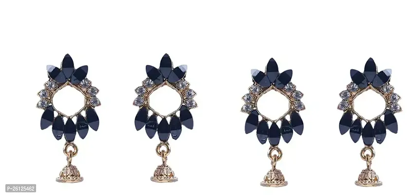 Twinkling Black Brass  Drop Earrings Earrings For Women Pair Of 2
