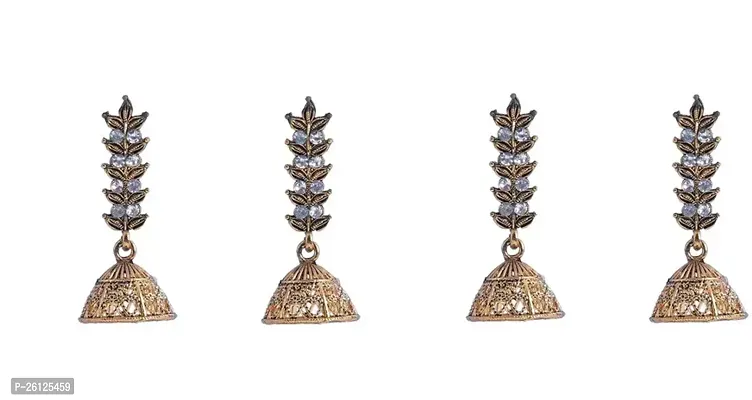 Twinkling Golden Brass  Drop Earrings Earrings For Women Pair Of 2-thumb0
