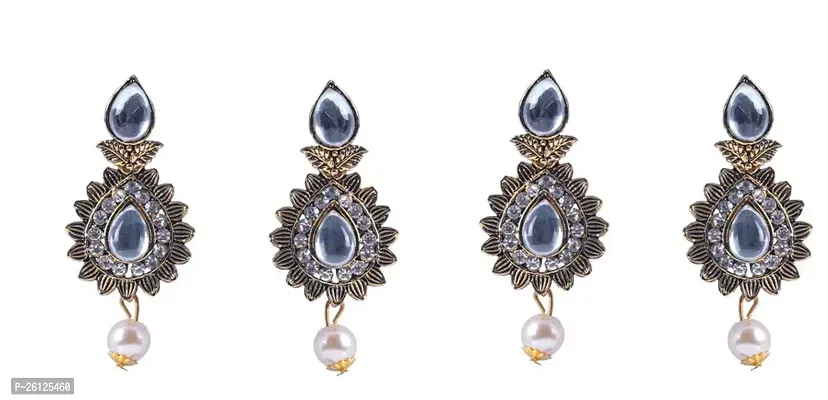 Twinkling Silver Brass  Drop Earrings Earrings For Women Pair Of 2