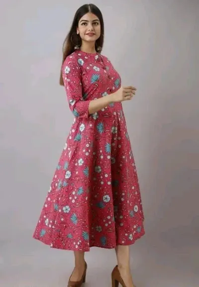 Stylish Rayon Printed Anarkali Kurtis