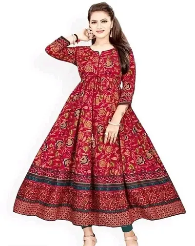 DK Women Printed Viscose Rayon Anarkali Kurta