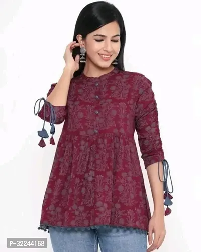 Stylish Multicoloured Rayon Printed Kurta For Women-thumb4