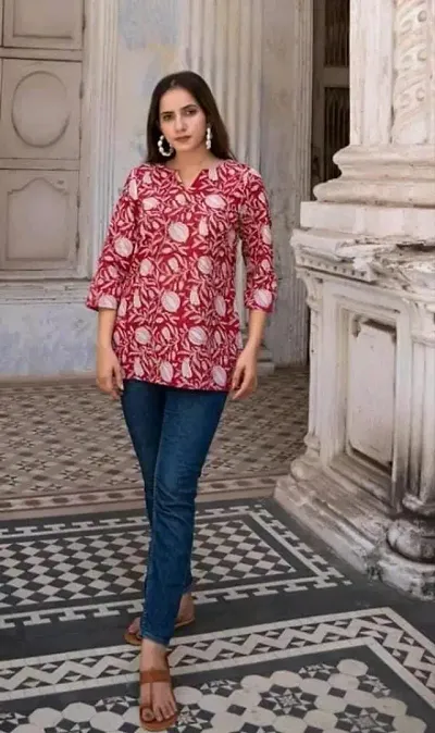 Stylish Cotton Printed Short Kurti