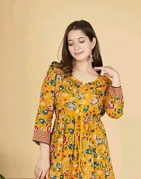 Stylish Multicoloured Rayon Printed Kurta For Women-thumb1