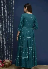 Stylish Green Rayon Printed Kurta For Women-thumb3