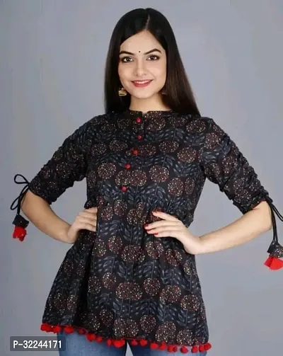 Stylish Multicoloured Rayon Printed Kurta For Women