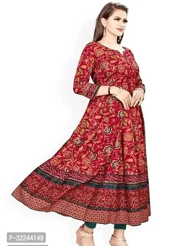 Stylish Multicoloured Rayon Printed Kurta For Women-thumb4