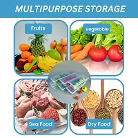 (Pack of 6 Food Storage Container, Fridge Organizer Case With Removable Drain Plate Stackable Freezer Storage Containers Keep Fresh For Storing Fish, Meat, Vegetables-thumb3