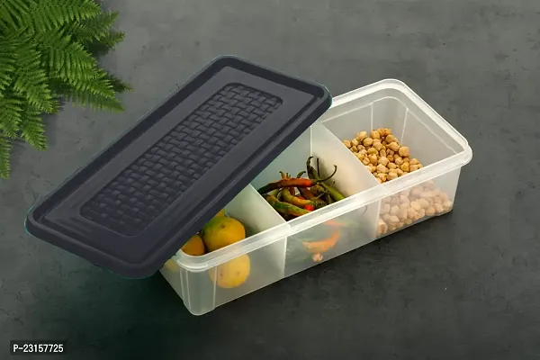 MasQQ 3 section vegetables,dryfruits,spices storage box for fridge and multipurpose box