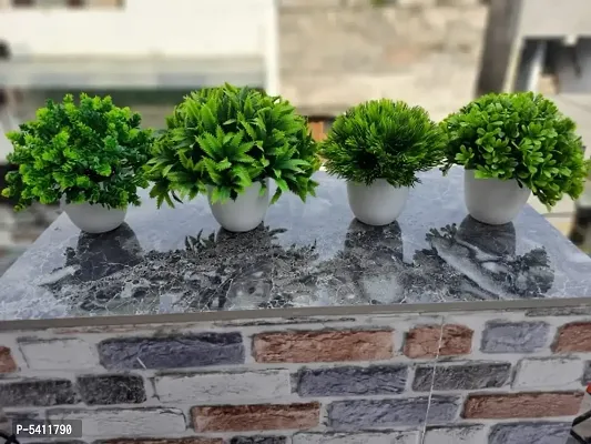 Artificial Plants with Pots ( set of 4 pots) mini bonsai plants
