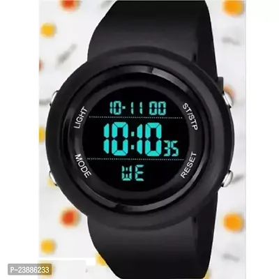 Trendy Black Silicone Analog Watch For Men-thumb0