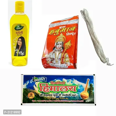 Hanuman Chola with Silver Bark Sindoor,janau, Chameli Oil,festive Occassions Pack of 1-thumb3