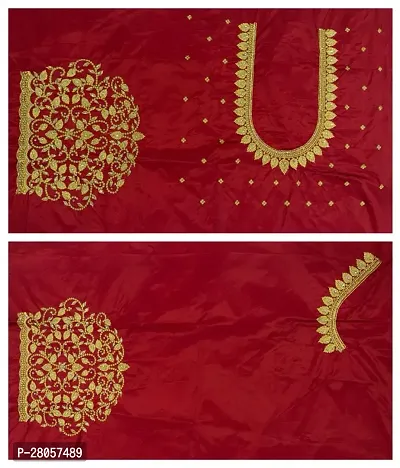 Traditional Wear Unstitched Blouse Stylish Golden Zari work Blouse piece-thumb0