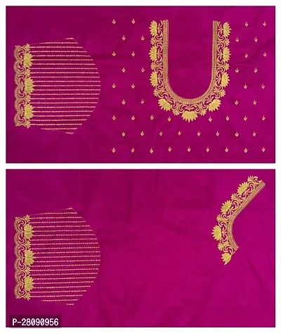 Traditional Wear Unstitched Blouse Stylish Golden Zari work Blouse piece-thumb0