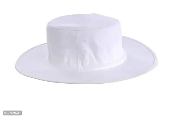 Stylish Round White Cricket Hat For Boys-thumb0