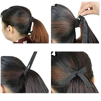 Thicklengths Women's Synthetic Straight Brown Ribbon Ponytail Hair Extension Pack of 1, Best Pony Extensions For Parties, Weddings.-thumb2