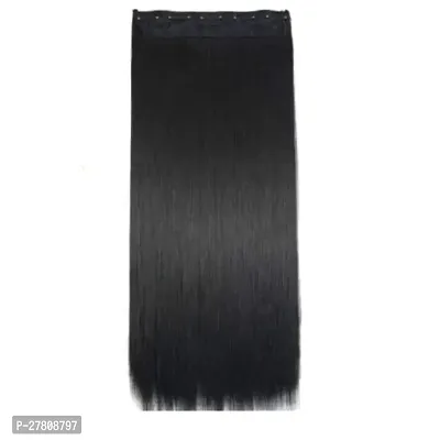 Thicklengths 22-Inch 5 Clip Black Straight Synthetic Hair Extension For Women and Girls Transform Your Look With Our Hair Extensions-thumb3