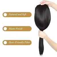 Thicklengths 22-Inch 5 Clip Black Straight Synthetic Hair Extension For Women and Girls Transform Your Look With Our Hair Extensions-thumb3