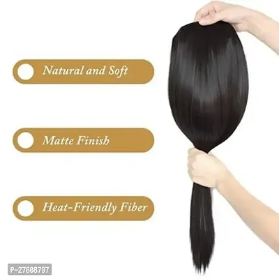 Thicklengths 22-Inch 5 Clip Black Straight Synthetic Hair Extension For Women and Girls Transform Your Look With Our Hair Extensions-thumb4
