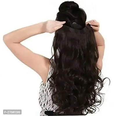 Thicklengths 22-Inch 5 Clip Black Wavy Synthetic Hair Extension For Women and Girls Transform Your Look With Our Hair Extensions-thumb3