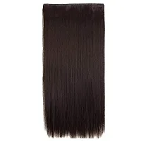 Thicklengths 22-Inch 5 Clip Brown Straight Synthetic Hair Extension For Women and Girls Transform Your Look With Our Hair Extensions-thumb1