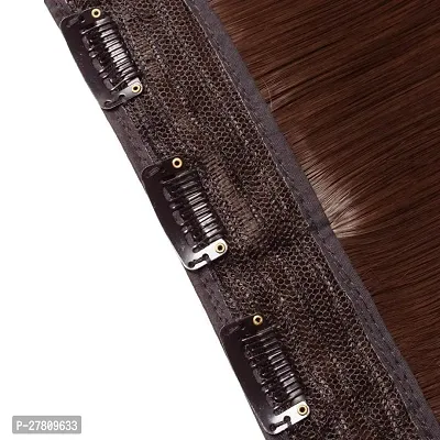 Thicklengths 22-Inch 5 Clip Brown Straight Synthetic Hair Extension For Women and Girls Transform Your Look With Our Hair Extensions-thumb5