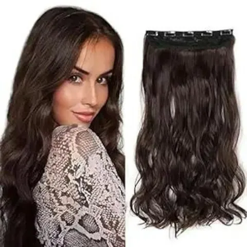 Thicklengths 22-Inch 5 Clip Wavy Synthetic Hair Extension For Women and Girls Transform Your Look With Our Hair Extensions