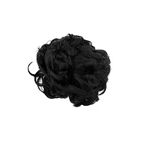 Thicklengths Jet Black Hair Accessories For Women Stylish Juda Hair Buns Artificial Fake Donuts Maker Scrunchies, Best Messy Hair Buns For Women and Girls.-thumb1