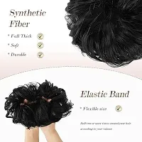 Thicklengths Jet Black Hair Accessories For Women Stylish Juda Hair Buns Artificial Fake Donuts Maker Scrunchies, Best Messy Hair Buns For Women and Girls.-thumb3