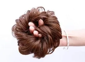 Thicklengths Light Brown Hair Accessories For Women Stylish Juda Hair Buns Artificial Fake Donuts Maker Scrunchies, Best Messy Hair Buns For Women and Girls.-thumb3