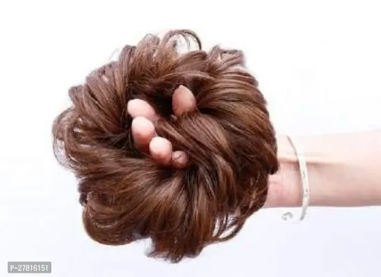 Thicklengths Light Brown Hair Accessories For Women Stylish Juda Hair Buns Artificial Fake Donuts Maker Scrunchies, Best Messy Hair Buns For Women and Girls.-thumb4