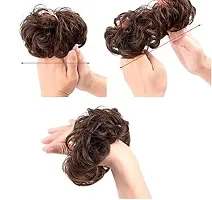 Thicklengths Light Brown Hair Accessories For Women Stylish Juda Hair Buns Artificial Fake Donuts Maker Scrunchies, Best Messy Hair Buns For Women and Girls.-thumb2