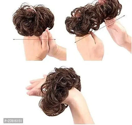 Thicklengths Light Brown Hair Accessories For Women Stylish Juda Hair Buns Artificial Fake Donuts Maker Scrunchies, Best Messy Hair Buns For Women and Girls.-thumb3