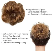Thicklengths Light Brown Hair Accessories For Women Stylish Juda Hair Buns Artificial Fake Donuts Maker Scrunchies, Best Messy Hair Buns For Women and Girls.-thumb1
