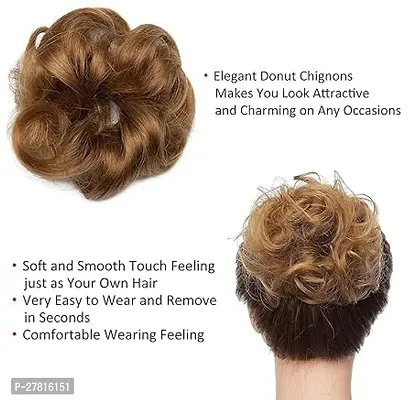 Thicklengths Light Brown Hair Accessories For Women Stylish Juda Hair Buns Artificial Fake Donuts Maker Scrunchies, Best Messy Hair Buns For Women and Girls.-thumb2