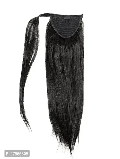 Thicklengths Straight Wrap Around Ponytail Hair Extension for women and girl Balck, Best Pony Extensions.-thumb2