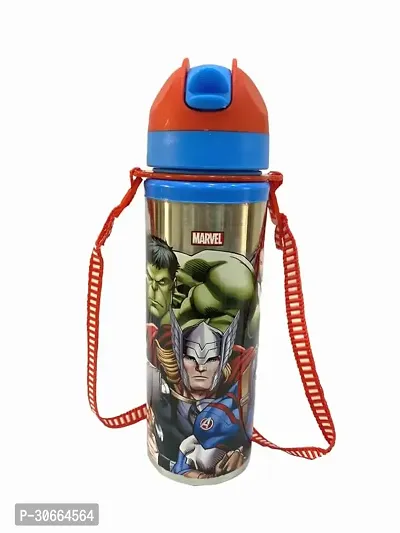 Cartoon Printed Stainless Steel Sipper Water Bottle For Kids, 650Ml-thumb0