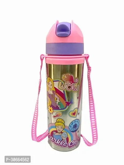 Cartoon Printed Stainless Steel Sipper Water Bottle For Kids, 650Ml