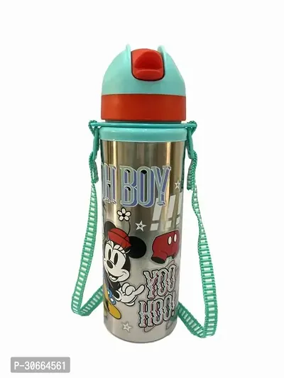 Cartoon Printed Stainless Steel Sipper Water Bottle For Kids, 650Ml