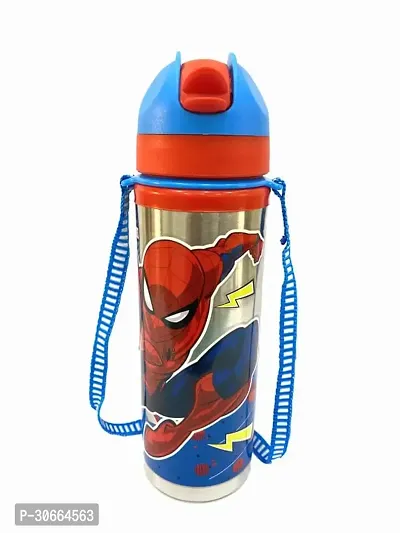 Cartoon Printed Stainless Steel Sipper Water Bottle For Kids, 650Ml-thumb0