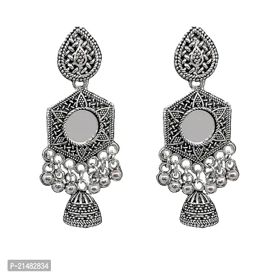 Oxidised German Silver Plated Earrings in very Unique, Classy and Antique Look to be Wear on Parties, Occasions, Festivals-thumb0