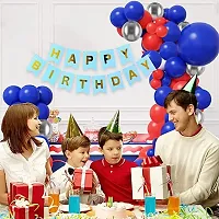 GROOVYWINGS Birthday Decoration Items - 63Pcs Happy Birthday Decoration Kit | Birthday Decoration Items For Boy | Blue and Red Balloons For Decoration | Blue Happy Birthday Banner-thumb2