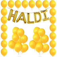 GROOVY DUDZ Haldi Ceremony Decoration,Haldi Ceremony Decoration Kit,1 Set Haldi Foil Balloon And 25 Yellow Balloon Combo Bachelorette Bridal Shower Party (Pack of 26)-thumb1