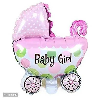 GROOVYWINGS Welcome Baby Its A Girl Baby Welcome Bottle,1 Printed Foil,2 Pram Pattern Foil Balloons,15 Pink,White Pastel Balloons For Kids Birthday Party Theme Decoration Kit-34 Pcs-thumb4