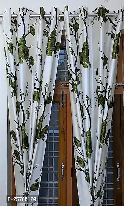 Stylish Multicoloured Polyester Printed Window Curtains Pack Of 2