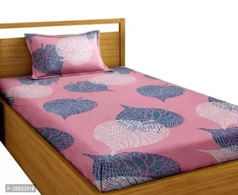 Beautiful Cotton Printed Single Bedsheet with Pillow Covers-thumb0