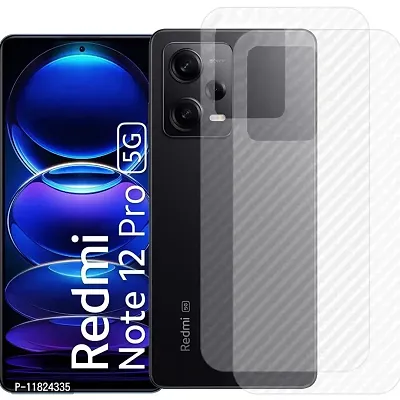 eZell Redmi Note 12 pro 5G Back Screen Protector( Transparent ), 3D Back Skin Carb Transparent Back Cover for Redmi Note 12 pro 5G with Wet and Dry Wipes-thumb0