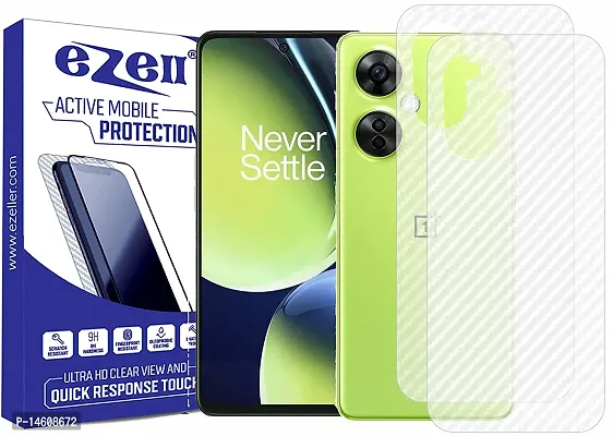 eZell OnePlus NORD CE 3 LITE 5G Back Screen Protector(Transparent), 3D Back Skin Carbon Fiber Ultra-Thin Protective Film (2 Packs) Transparent Back Cover with Wet and Dry Wipes-thumb0